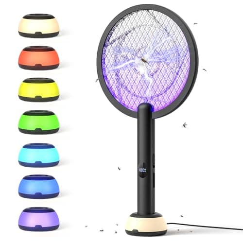 YISSVIC Electric Fly Swatter 4000V Bug Zapper Racket, Black Grey