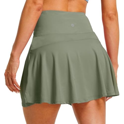 M MAELRE Women's Pleated Tennis Skirt with Pockets Stretch High Waisted Golf Skort Skirts for Women Athletic