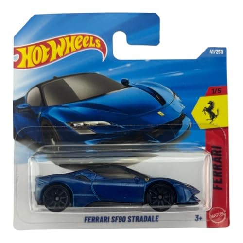 Hot Wheels Ferrari SF90 Stradale [Blue] 1/5, 41/250, 1:64 Scale Diecast Toy Vehicle