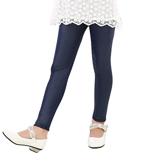 Tulucky Girls Stretchy Faux Leather Legging Teens Pants(darkblue,L)