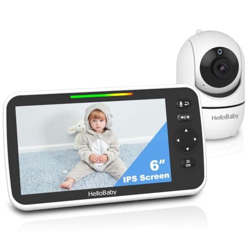 HelloBaby 6" No WiFi Video Baby Monitor with Camera Audio, 33H Battery
