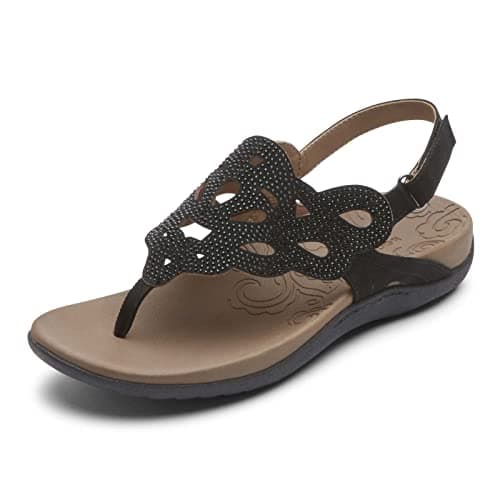 Rockport Women's Ridge Sling, Black Bling, 8.5