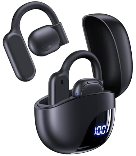 AI Translation Earbuds Real Time 164 Languages 80H Playtime Translator Ear Buds Audifonos Traductores Inglés Español Wireless Earphones Bluetooth AI Headphone for Travel Meeting Learning K08 Black