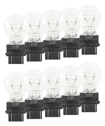 ILBVWQY 10PCS 3157 Bulb,Car Accessories Universal 3157 Long Life Miniature Turn Signal Bulb,Automotive Tail Light Bulbs,Plastic Base Automotive Brake for Parking,Side Marker (White)
