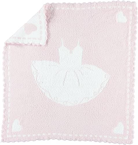 Barefoot Dreams CozyChic Scalloped Receiving Blanket - Pink & Tutu,30" x 32"