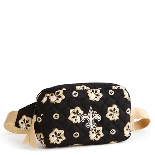 Vera Bradley Women's Cotton NFL Mini Belt Bag (Multiple Teams Available), Dk Red/Black Bandana with Tampa Bay Buccaneers, One Size