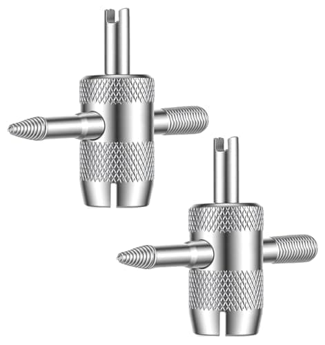 ValueBargain Tire Valve Stem Removal Tool, 2 Pcs Tire Valve Removal Tool, 4-in-1 Metal for Car Motorcycle Bicycle Tire Repair (Silver)