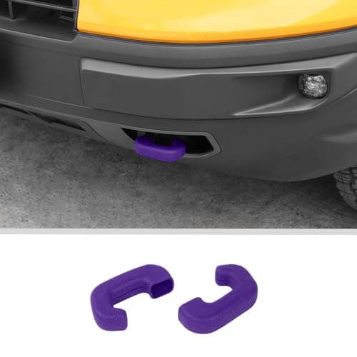 JWWY Front Bumper Tow Hook Cover Tow Trailer Hitch Protector Cover Trim Fit for 2021-2024+ Ford Bronco Sport Exterior Accessories Purple 2PCS