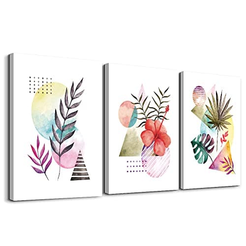 Wall Decor For Living Room Canvas Wall Art For Bedroom Fashion Wall Decorations For Kitchen Abstract Watercolor Paintings Bathroom Canvas Art Flowers Pictures Artwork Girls Room Home Decor 3 Pieces