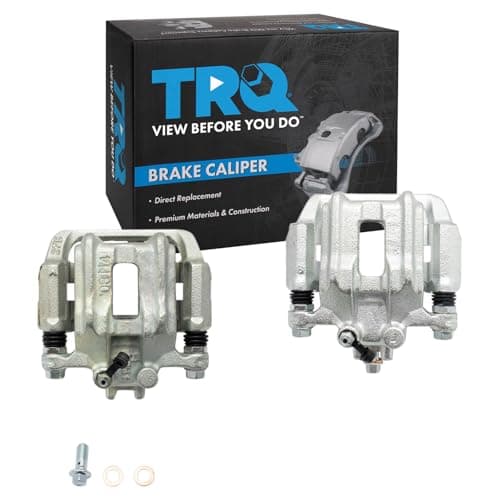 TRQ Rear Driver and Passenger Side Brake Caliper Set Caliper Brackets