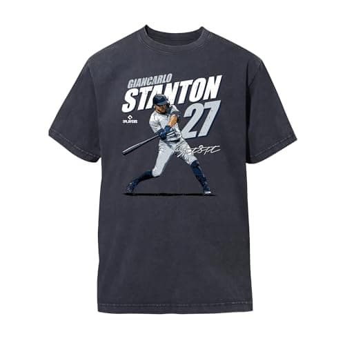 Giancarlo Stanton | New York Y MLB Baseball Players | Urban Oversized T Shirts | Acid Wash Cotton Tops | Small