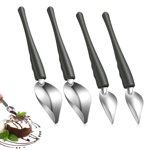 4 Pcs Drizzle Spoon, Chocolate Drizzler Tool Professional Culinary Precision Drawing Decorating Spoons Set, Plating Spoons for Decorative Plates, Cake, Coffee
