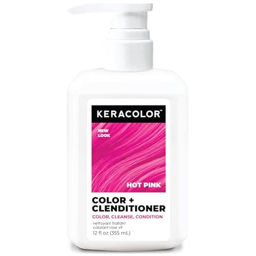 Keracolor Color + Clenditioner, Semi-Permanent Color, Hot Pink, 12 Fl Oz