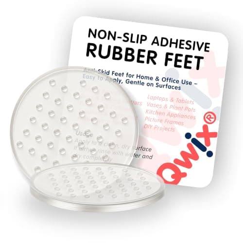 Non-Slip Adhesive Rubber Feet – Nano Gel Feet for Speakers, Electronics & Routers, Washable, Anti-Vibration, 1.2 inch, 4 Pack