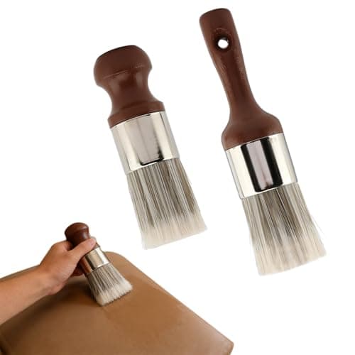Yuanfenron 2pcs Salve Brush for Furniture, Wood Furniture Brush with Comfortable Handle Durable Salve Wax Brushing Tool for Leather for Furniture Home Leather, 2 Styles