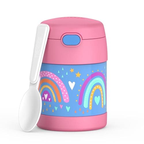 THERMOS FUNTAINER Kids Food Jar with Spoon, 10oz, Rainbow Dreams