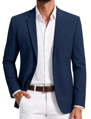 COOFANDY Men Sports Coats Regular Fit Blazers Lightweight Business Casual Suit Blazer Blue