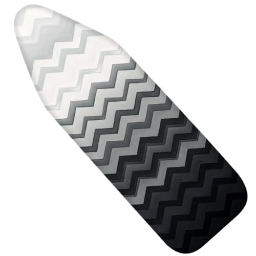 Nuxovilar Black - White Gradient Chevron Ironing Board Cover, 15×54inch, This Cover Fits Most Standard Boards, Dust - Proof Ironing Accessory for Home Decoration
