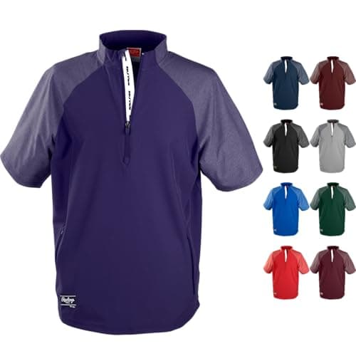 Rawlings | Men's COLORSYNC Short Sleeve Cage Jacket | Purple | Large
