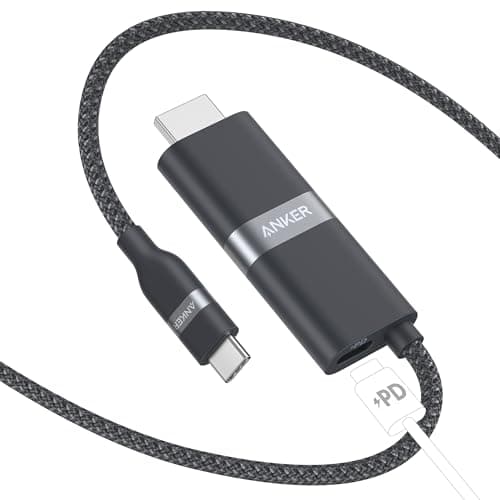 Anker Nano USB C to HDMI Cable Adapter with 140W PD Fast Charging Port, 4K@60Hz,Sustainable with Advanced Shielding, Thunderbolt 5/4/3 Compatible, for MacBook, iPhone, HD TV (6FT,Black)