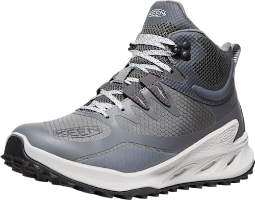 KEEN Women's Zionic Mid Height Waterproof All Terrain Hiking Boots, Steel Grey/Magnet, 6