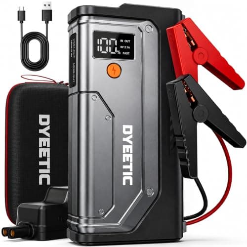 Dyeetic 6000A Car Jump Starter for 10.0L Gas & 8.0L Diesel, 800LM LED Light