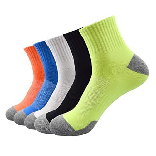LA DEARCHUU Colors Mens Ankle Socks, 5 Pairs Quarter Socks Low Cut Casual Socks for Size 11-13