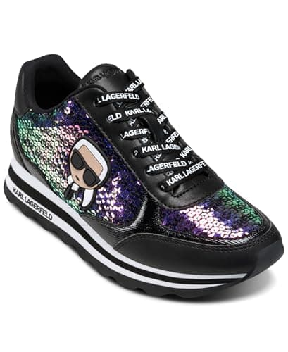 KARL LAGERFELD Women's Meade Lace Up Sneaker Shoes, Multi, 7.5