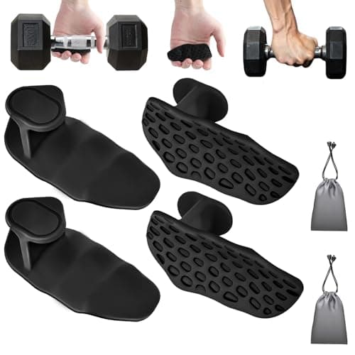 Yaoerlingjiu 4-PCS Rypt Grip for Weight Lifting Deadlift Rows-Rubber Anti-Slip Ergonomic Lifting Gloves for Men and Women Training Palm Protectors for Gym Intensive Training and Exercise (Black)