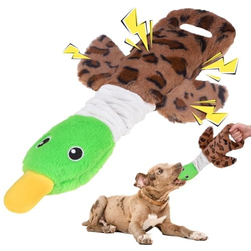 Mihachi Squeaky Dog Toys, Plush Stuffed Puppy Toys with Crinkle Paper-Tug of War Dog Toys for Small, Medium and Large Dogs Duck Interactive Squeaky Pet Toys to Keep Them Busy, Wild Duck