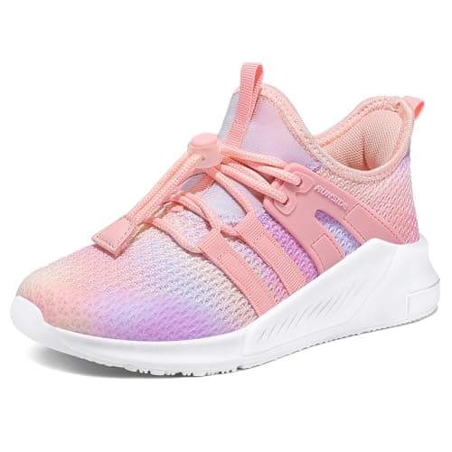 RUNSIDE Girls Tennis Shoes Lightweight Sports Kids Sneakers Lace-up for Running/Walking, Toddler/Little Kid/Big Kid