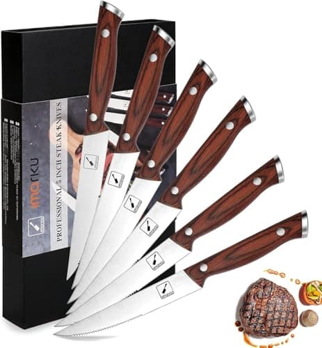 imarku 9" Steak Knife Set of 6,For 6 Guests, Complements Any Table