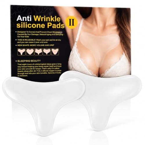 Chest Wrinkle Patches, Reusable Silicone Pads for Side Sleepers, 2 Pack