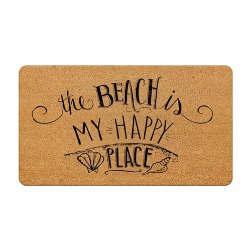 Likjad Beach Door Mat, Coastal Door Mat,Beach Room Bathroom Decor,Beach House Decor Front Door Mats Outdoor, Beach House Welcome mat Outdoor，Beach Rug Summer Room Decor, Coir Door mats 17x30 inch