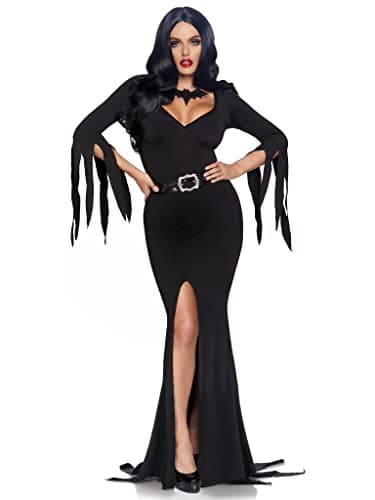 Leg Avenue Womens 3 Pc Immortal Mistress Costume with Dress, Belt, Necklace, SML/MED, Black