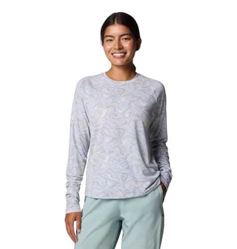 Columbia Women's PFG Uncharted Knit Long Sleeve, Nimbus Grey Swamplands, X-Small