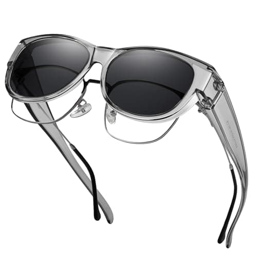 GEGURI Fit Over Glasses Sunglasses for Women Men, Narrow Cat Eye Sunglasses Polarized 100% UV400 Protection