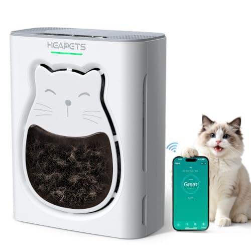 Pet Air Purifier for Home, H13 HEPA Washable Filter,Air Cleaner with APP&Air Quality Monitor for Pet Hair Dander Odor Allergies Pollutant Smoke Dust for Large Rooms 2200 Ft², Auto Mode,P365 White