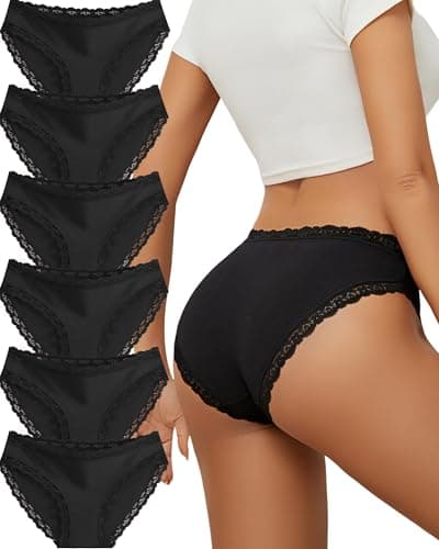 Cotton Underwear for Women Girl Lace Black Cheeky Panties Underwear Women