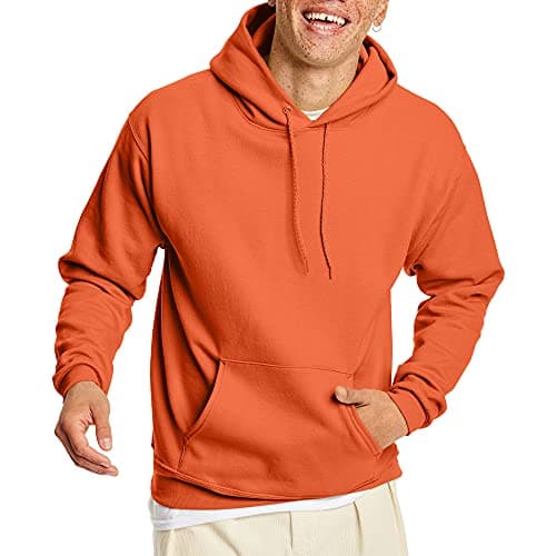 Hanes Men's Pullover EcoSmart Hooded Sweatshirt, orange, 3XL