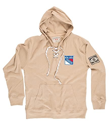 Calhoun NHL Surf & Skate Unisex Loose Fit Waffle Pullover Hoodie – The Coastal Collection (New York Rangers, XX-Large)