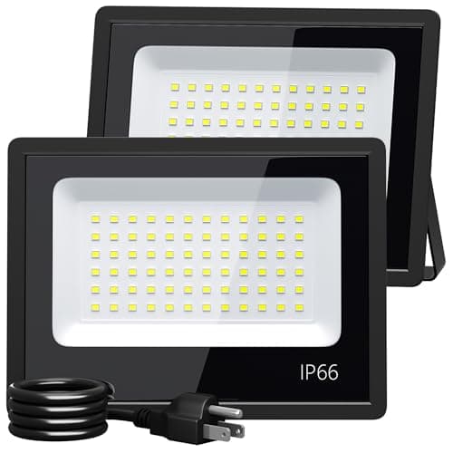 XXBSAZ 50W LED Flood Lights Outdoor, Daylight 6500K 9000LM, AC85-265V, IP66 Waterproof, High Power Commercial Work Lights, Super Bright Security Stadium Lights for Parking Lots, Warehouses, Yard