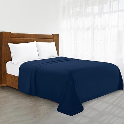 Luxury Flat Sheet Elegant Comfort Wrinkle-Free 1500 Premier Hotel Quality 1-Piece Flat Sheet, Full, Navy Blue