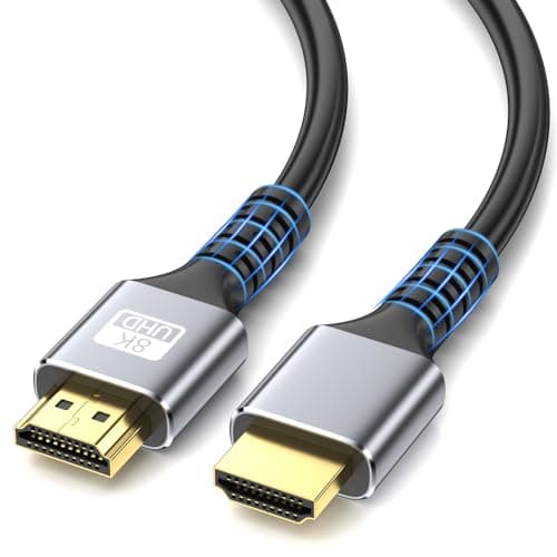 looyotul 8k Hdmi Cable 6.6ft Ultra High Speed HDMI Cable 8K@60Hz/4K@120Hz 48gbps Gold Plated Connector 3D eARC Ethernet HDMI Cord for HDTV Monitor Laptop Roku TV Xbox PS4/PS5(Silvery)