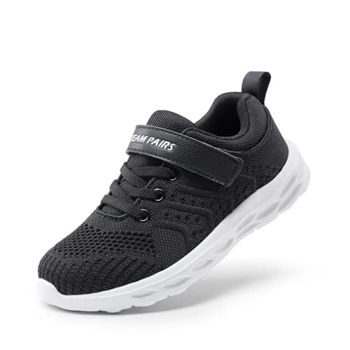 DREAM PAIRS Boys Girls Shoes Kids Tennis Footwear EZ-Ons GoGetters Running Athletic School Sneakers for Little/Big Kid,Size 12 Little Kid,Black,KD18001K