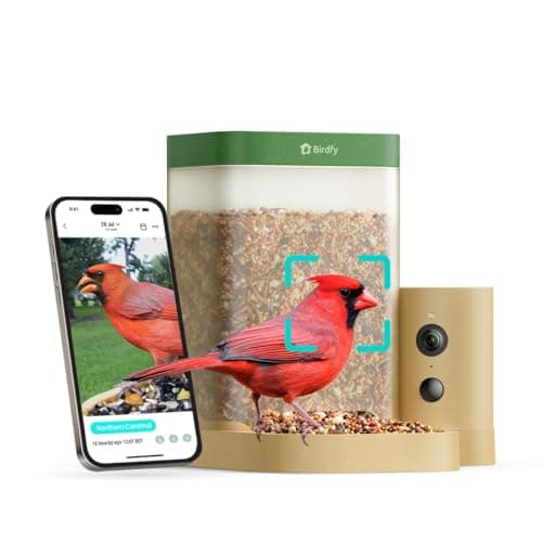 Birdfy Smart Bird Feeder with Camera for Rookie, Camera Bird Feeder Dual Night Vision, AI Recognition IP66 Waterproof for BirdLovers (Lifetime Free AI)