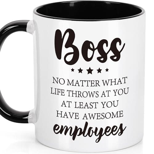 Funny Boss Gifts for Men Women, Worlds Best Boss Coffee Mugs for Boss Lady