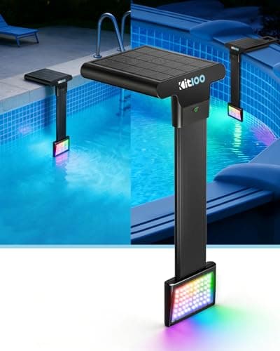 2026 Upgrade Solar Pool Lights Only for Inground Pool & Steel Wall Above Ground Pool, IP68 Waterproof, 17 Lighting, 6800mAh, Underwater Submersible Pool Lights with Remote, for Pool Party (1 Pack)