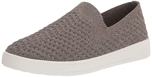 WHITE MOUNTAIN Shoes Courage Women's Slip-on Sneaker, Silver/Fabric, 7.5 M