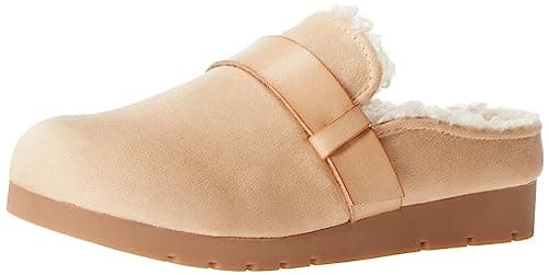 Amazon Essentials Women's Shearling Mule, Sand Suede, 10.5